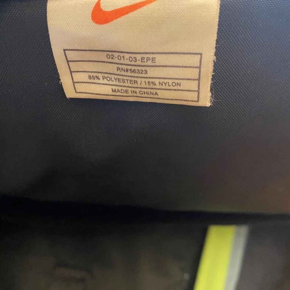 Nike Backpack Unisex Large Navy Blue Lime Green Gorpcore Y2K School Bag 2003